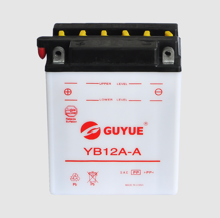 Safe and reliable Motorcycle Battery YB12A-A with low water loss rate
